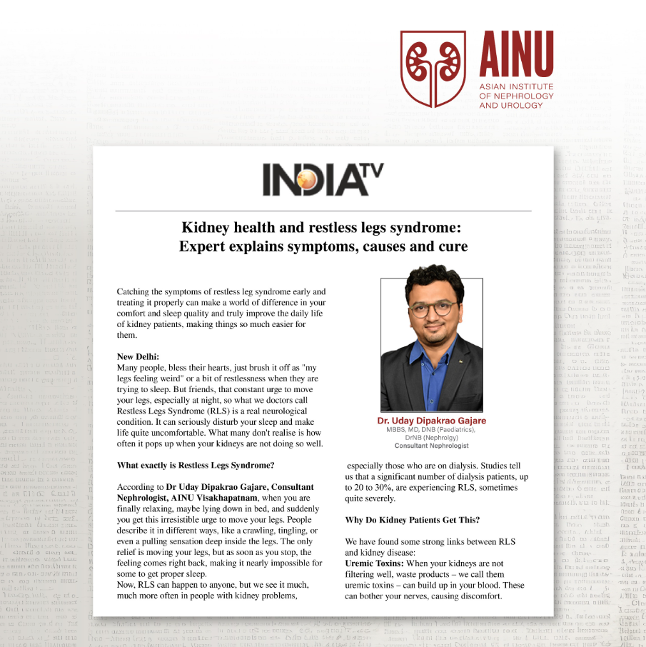 Kidney Health And Restless Legs Syndrome: