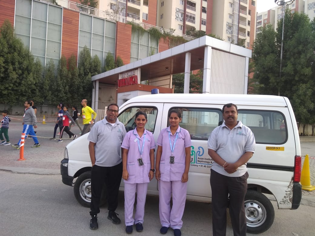 AINU has extended Ambulance Services for the injuries during the run.