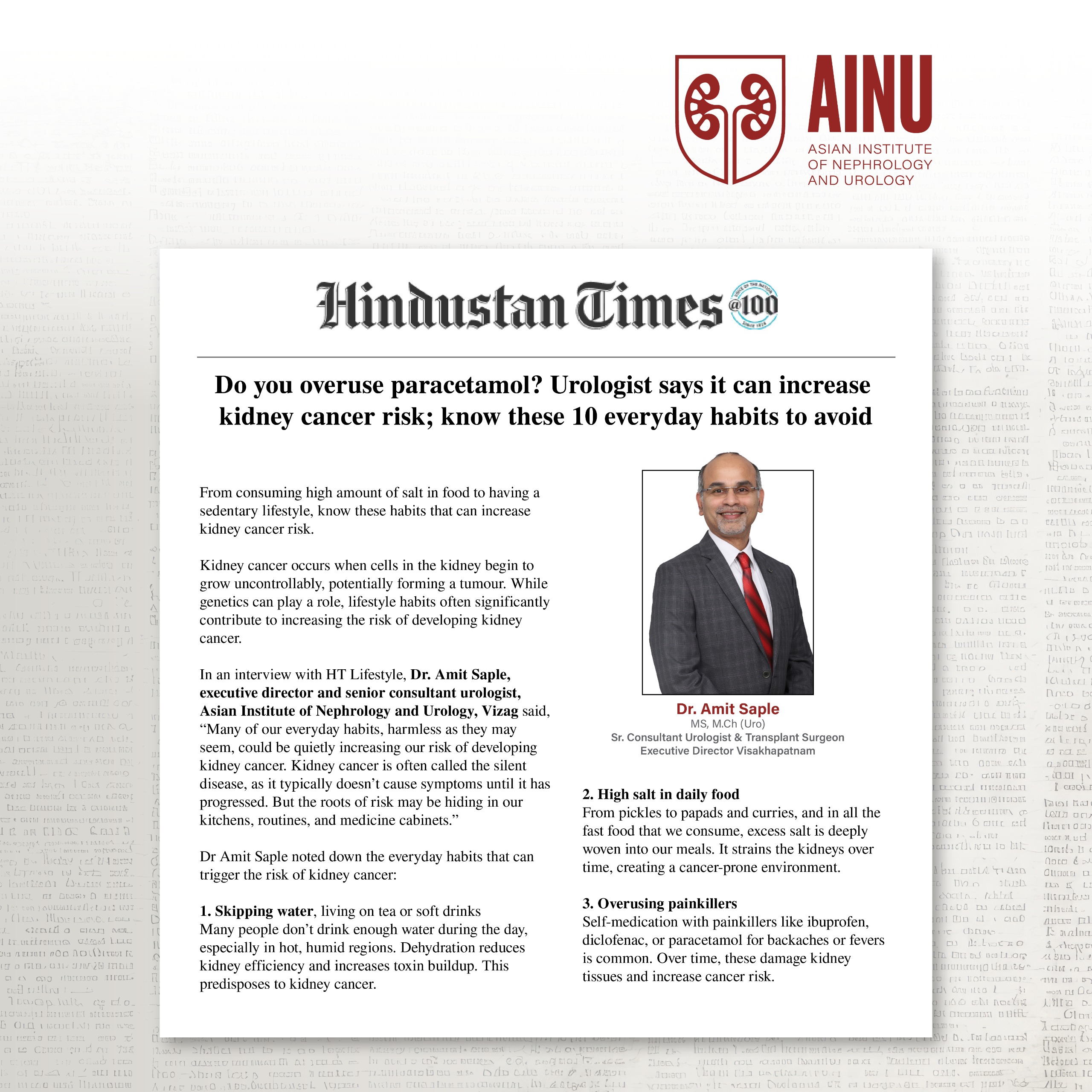 Do you overuse paracetamol? Urologist says it can increase kidney cancer risk